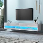 Floating TV Stand LED Wall Mounted Entertainment Center TV Console For Up 80 in