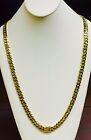18k Solid Yellow Gold Handmade 8.mm Miami Cuban Link Necklace, 18