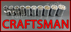 CRAFTSMAN HAND TOOLS 10pc 1/2 SAE METRIC MM 12pt ratchet wrench socket set