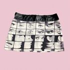 miss sixty mini  eye graphic print y2k skirt