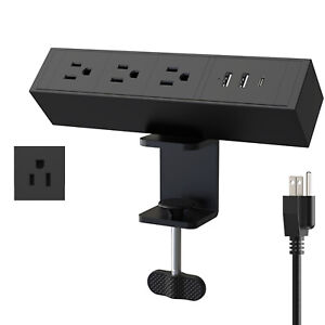 Fast Charging Desk Clamp Power Strip 1500w Surge Protector with 3 AC Outlet Port