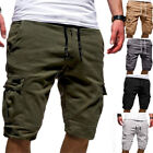 Men Casual Chino Cargo Shorts Pants 6-Pockets Summer Beach Trousers