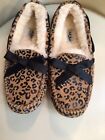 Ugg Leopard Fur Lined Moccasin Slippers - Women Size 6