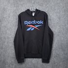 Reebok Hoodie Men S Small Black Pullover Classic Logo Graphic Long Sleeve Active