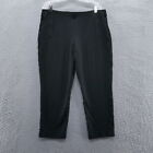 Chicos Womens Juliet Pull On Cropped Pants 2.5 Size 14 Black Mid Rise Stretch
