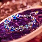 Crystal Aurora Clear Beads Bracelet Wedding Womens Bride Chain Gift Jewelry USA