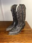 Vintage Durango Grey Leather Red Stitched Men’s Cowboy Boots Size 10.5 USA