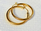 14K Yellow Gold Earrings 1.49g Jewelry Hollow Hoops Dangle Pierced Lever Back