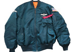 Alpha Industries Green MA-1 Reversible Bomber Jacket 2XL 575th Squadron/Flag