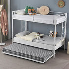 Metal Bunk Beds Twin Over Full with Guardrail and Ladder Bunk Bed Frame Kids