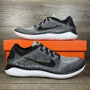 Nike Men's Free Run Flyknit 2018 Oreo Athletic Running Shoes Sneakers Trainers