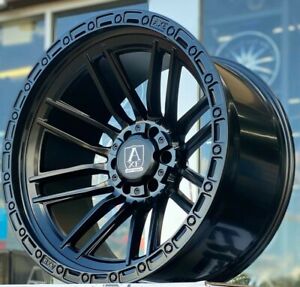 4 New 22x12 AXE ICARUS -44 Black 6x5.5 6x135 6x139.7 Chevy Ford GMC