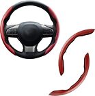 Red Carbon Fiber Steering Wheel Cover Universal 15 inch/38cm Car Anti-Slip