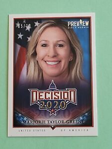 New Listing5/10 Marjorie Taylor Greene Decision 2020 PREVIEW CARD # 515 Silver Parallel