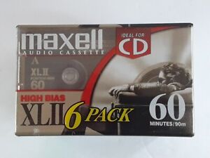 🌴 Maxell XLII 60 High Bias XL II Pack Of 6 NEW SEALED Audio Cassette 60 Minutes