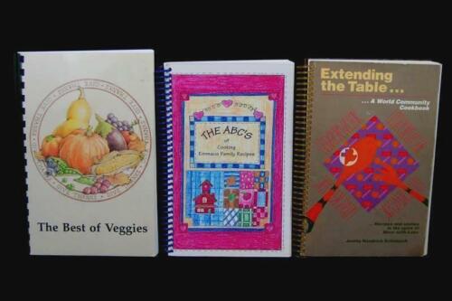 Lot of 3 Vintage Cookbooks Spiral Bound Extending the Table Best of Veggies
