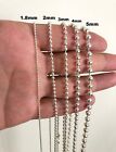 Solid Sterling Silver Bead Ball Chain Necklace All Sizes 925 925 Italian Made