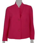 AKRIS NWT Raspberry Pink Wool Standing Lapel Button-Front Blazer Jacket 14