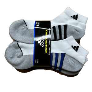 6 Pairs Adidas Men's Cushioned Low Cut Ankle Socks White 6-12 NEW