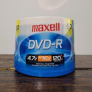 Maxell DVD-R 50pk 4.7 GB Go / Up to Max. 16x / 120 min mode SP mod - NEW