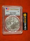2022 $1 AMERICAN SILVER EAGLE PCGS MS70 FLAG FIRST STRIKE LABEL