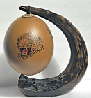 Resin Animal Horn Stand Ostrich Egg Statue African Tiger Lion Rhino Buffalo