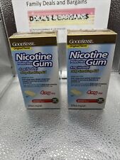 Nicotine Gum 4MG Good Sense Stop Smoking X2 50 Pieces Each Box Expires 06/2025.