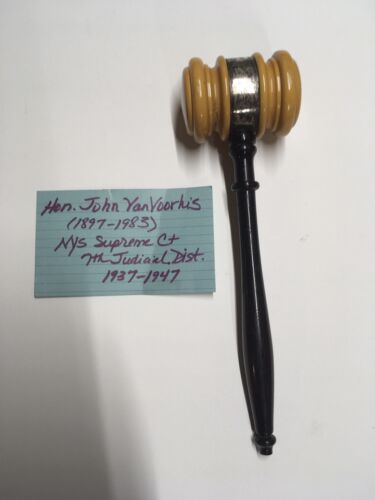 Antique Vintage 1936 Gavel Judge John Van Voorhis New York State Supreme Court