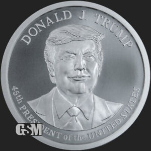 2 Oz Donald Trump 2020 .999 silver 45th President commemorative MAGA large 47mm