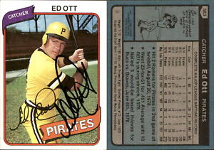 New ListingEd Ott Signed 1980 Topps #383 Card Pittsburgh Pirates Auto AU