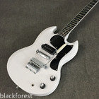 Custom Shop White SG Electric Guitar Black Fretboard P90 Pickup Chrome Hardware