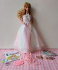 1980 Mattel Happy Birthday Barbie Fashion Doll Blonde Pastel Dress Booklet