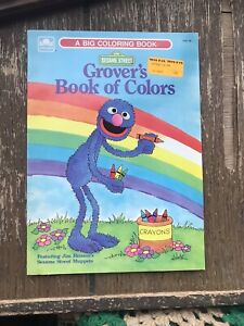 Sesame Street Grover’s Book of Colors Vintage Golden Coloring Book 1985