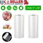 2 Rolls Vacuum Sealed Bags 11“ x 50' Single-sided Grain Food Storage Kitchen