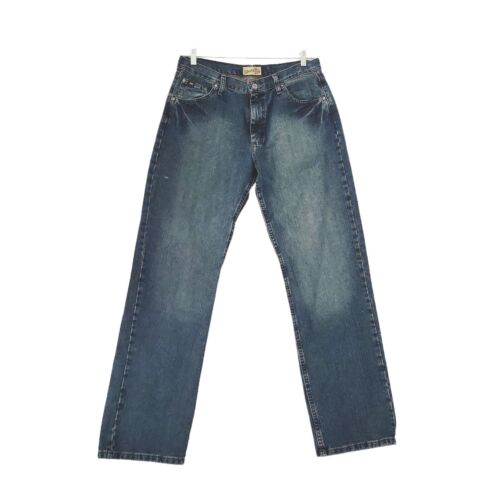 Wrangler 20X Jeans Mens 34X34 Blue Denim Straight Leg Cowboy Western Dark Wash