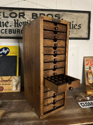 1940s Cabinet Apothecary Industrial Printer Multi Drawer Hardware Type Ohio