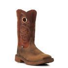 Men's Distress Leather Wide Square Toe Cowboy Boots-5 day delivery