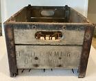 Hamilton Milk Co 6 Columbus 41 Wood Crate w Metal Rack Rustic Decor 18”x14”x11”