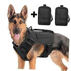 Tactical Dog Harness for Medium and Large Dogs No XL Black (with 2 pouches)