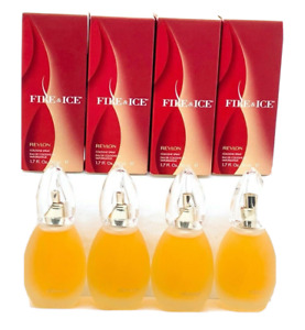 Lot Of 4 Pc - Fire and Ice by Revlon Perfume for Women 1.7 oz EDC Spray New