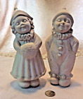 2 Adorable Antique Porcelain Bisque 6” Clown Figures; Germany SS