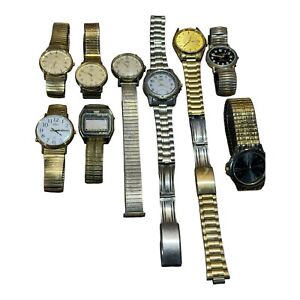 Vintage Mens  Watch lot Of 9 Untested Timex/Seiko