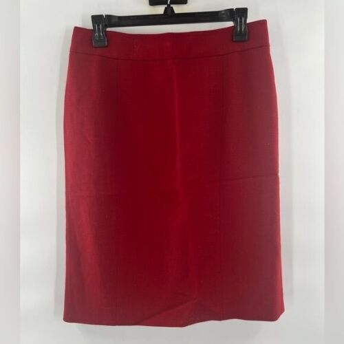 Pink tartan red 100% wool pencil skirt size 8