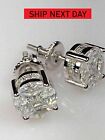 3CT Round Cut Lab Created Diamond Women's Stud Earrings 14K White Gold Plated