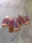 vintage LOT qty 5 large faceted dyed laguna agate beads gray pink banded crystal