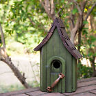 Glitzhome Rustic Green Birdhouse with Door Knob Hanging Bird Nest Outdoor Garden