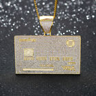 14K Gold Soild S925 Sliver VISA Card Moissanite Fashion Necklace Hip Pop Pendant