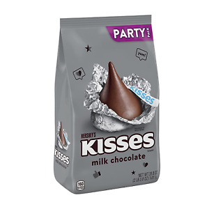 HERSHEY'S KISSES Milk Chocolate, Valentine's Day Candy Party Pack, 35.8 oz