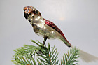 Vintage Glass Clip On Small PARROT Cockatoo BIRD Spun Christmas Ornament Germany