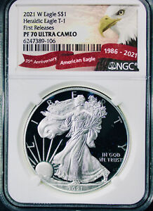 2021-W American Silver Eagle - Type 1 - NGC Proof-70 Ultra Cameo